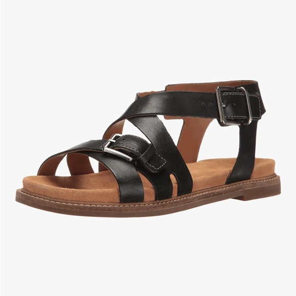 Clarks Artisan Corsio Bambi Sandal in Black Leather Size 6 - Picture 1 of 11